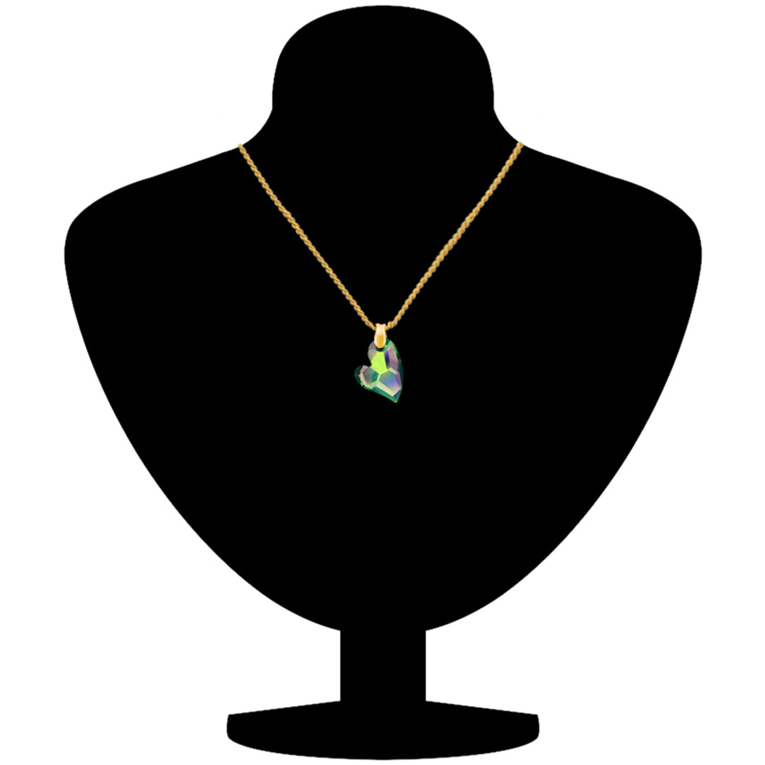 Valentine Gift Devoted 2 U Heart Green Swarovksi Crystal Pendant