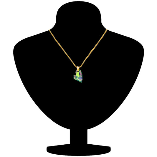 Valentine Gift Devoted 2 U Heart Green Swarovksi Crystal Pendant
