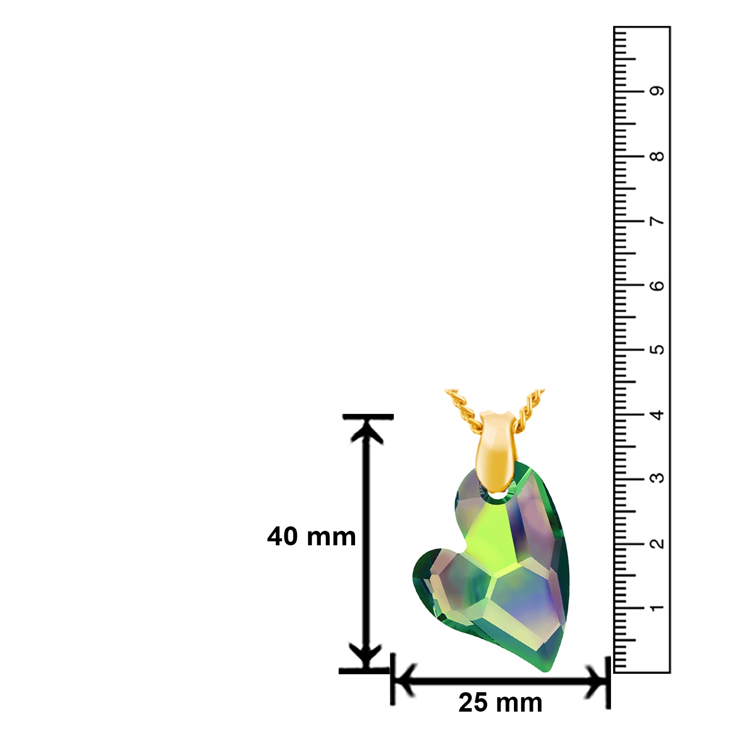 Valentine Gift Devoted 2 U Heart Green Swarovksi Crystal Pendant