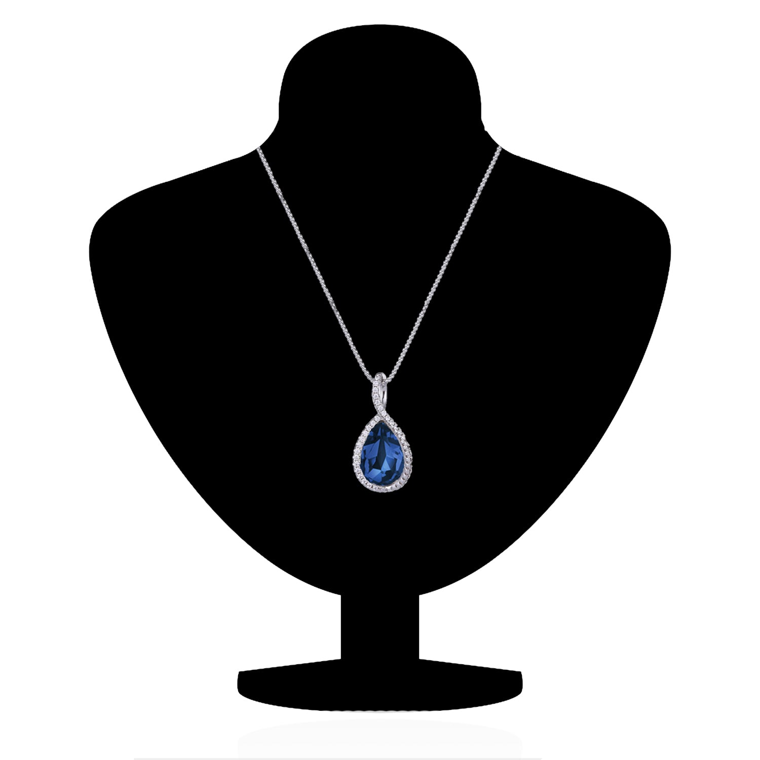 Valentine Collection Montana Blue Solitaire Cubic Zirconia Pendant