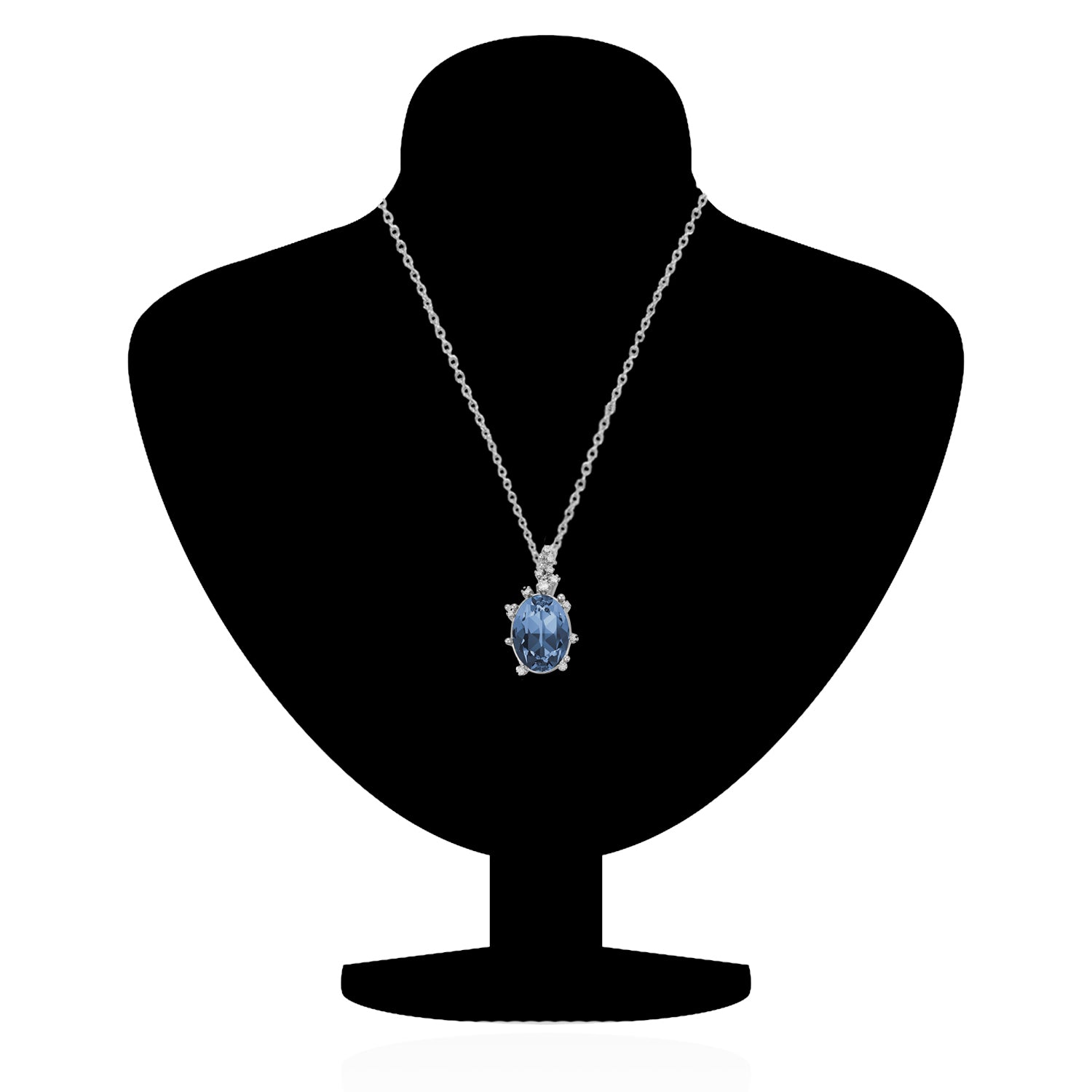 Exquisite Valentine Solitaire Montana Blue Cubic Zirconia Pendant