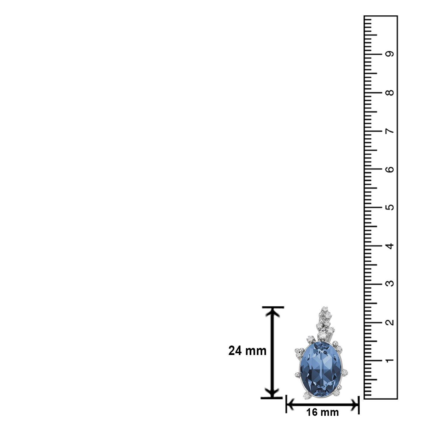 Exquisite Valentine Solitaire Montana Blue Cubic Zirconia Pendant