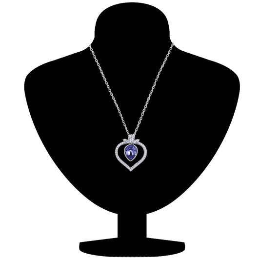 Valentine Blue Solitaire Swarovski Crystal Pendant