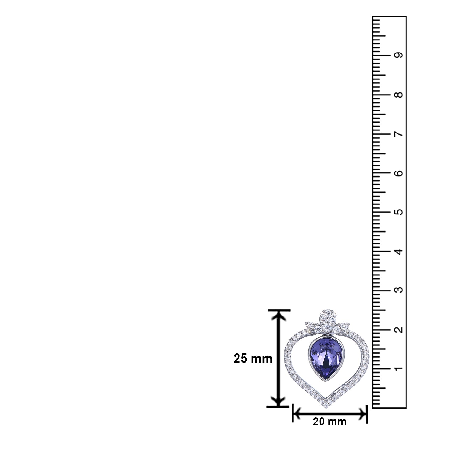 Valentine Blue Solitaire Cubic Zirconia Pendant