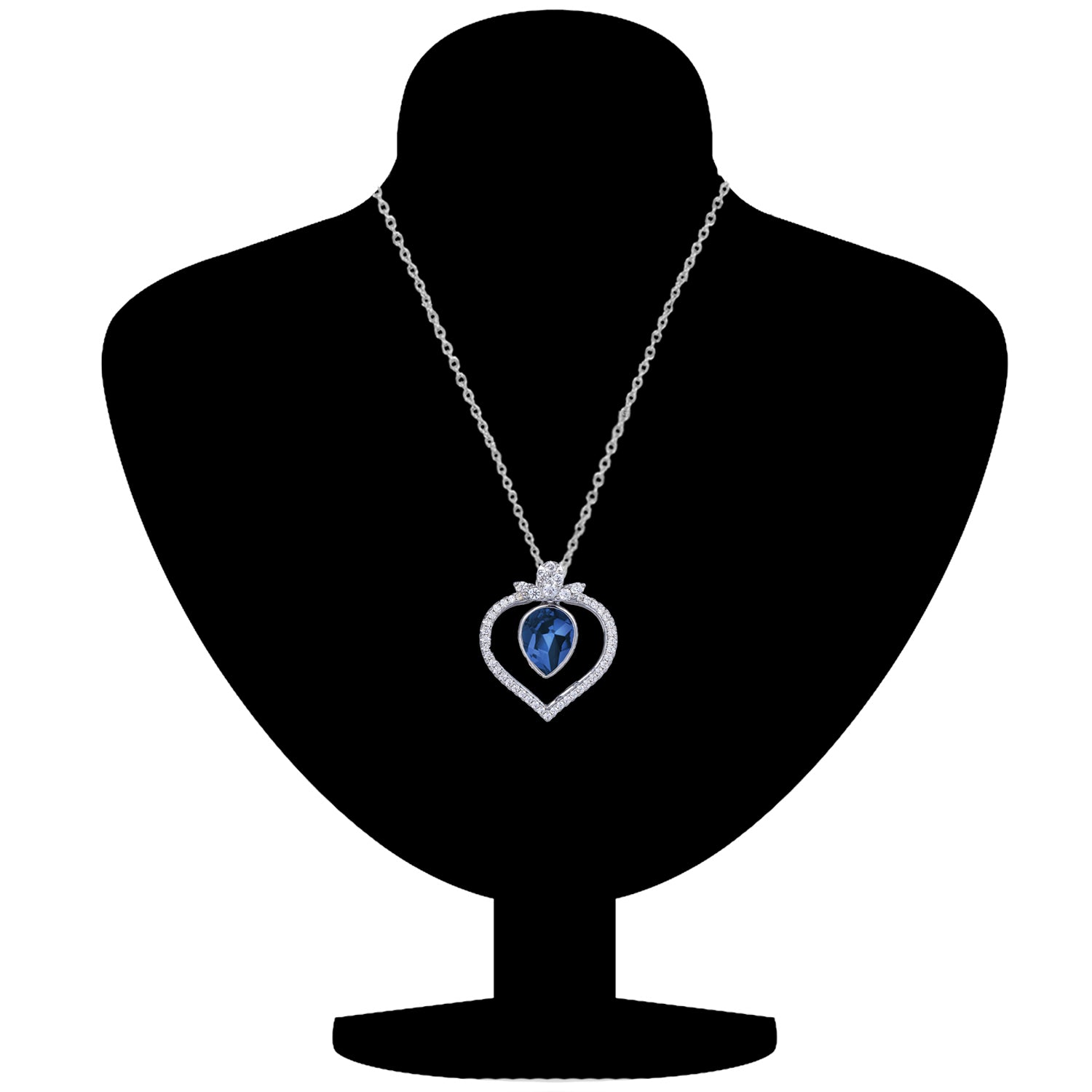 Valentine Blue Solitaire Cubic Zirconia Pendant