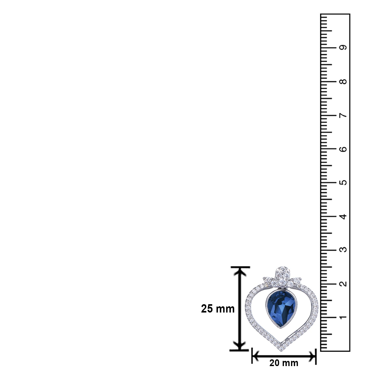 Valentine Blue Solitaire Cubic Zirconia Pendant