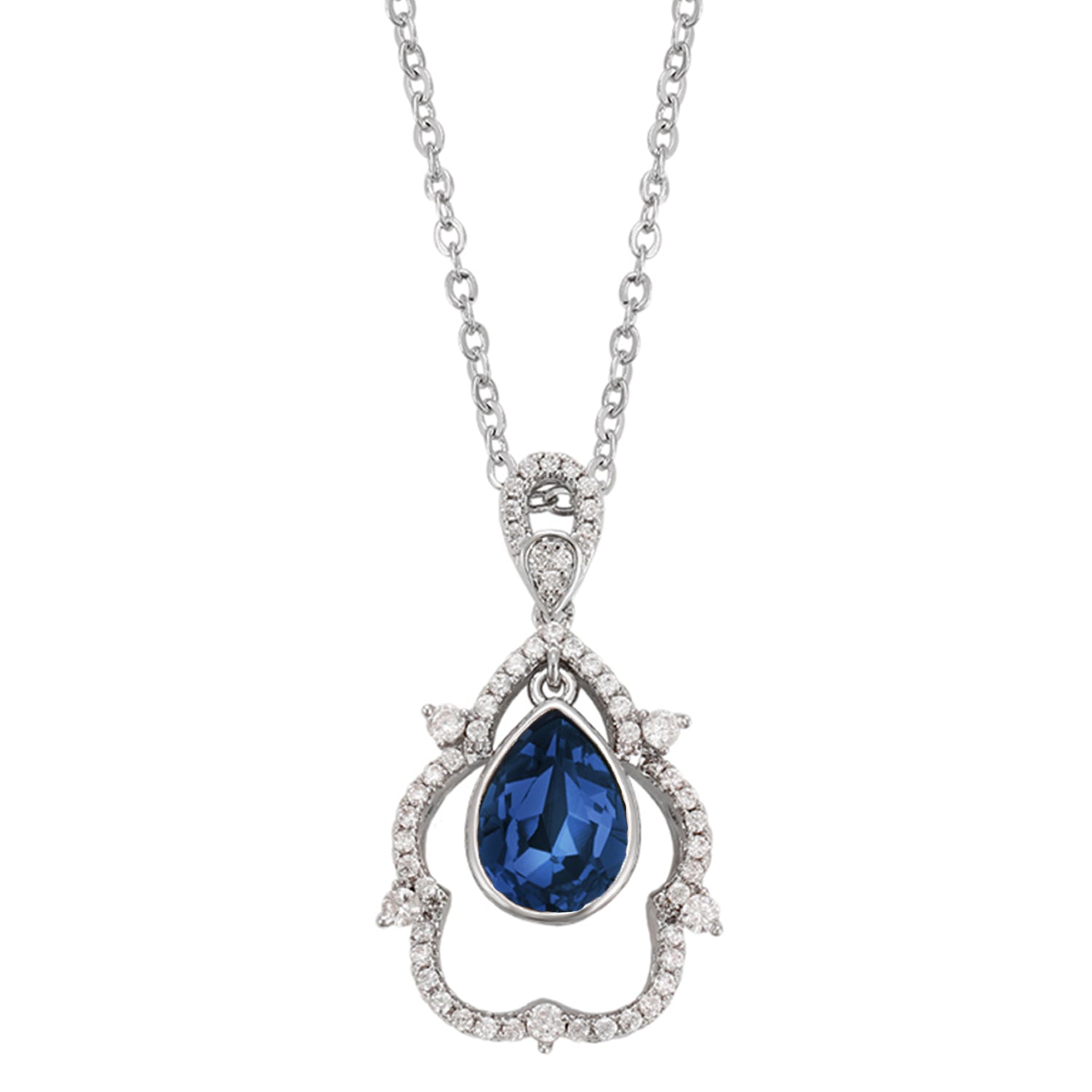 Valentine Exclusive Solitaire Montana Blue Cubic Zirconia Pendant