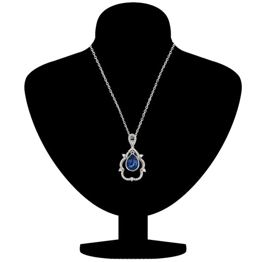 Valentine Exclusive Solitaire Montana Blue Swarovski Crystal Pendant
