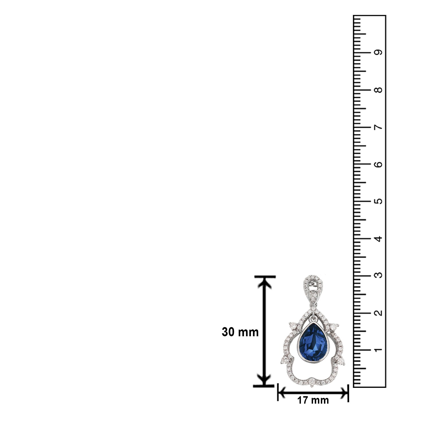 Valentine Exclusive Solitaire Montana Blue Cubic Zirconia Pendant