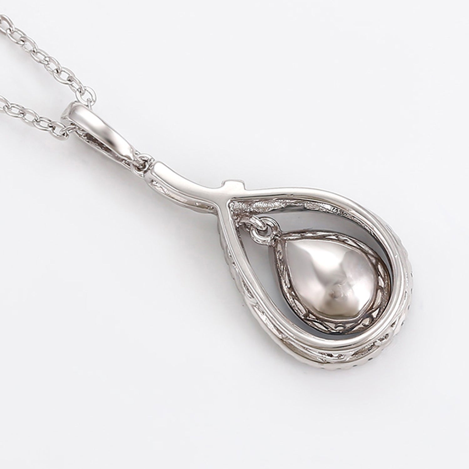 Valentine Tear Drop Montana Blue Cubic Zirconia Pendant