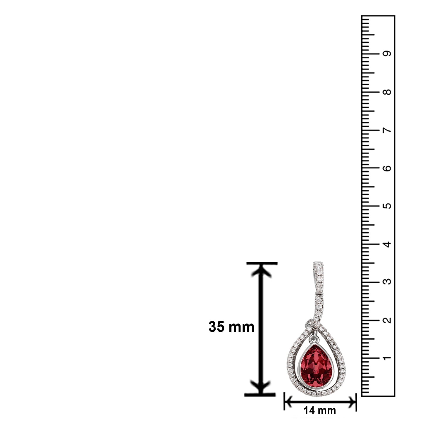 Valentine Tear Drop Montana Blue Cubic Zirconia Pendant