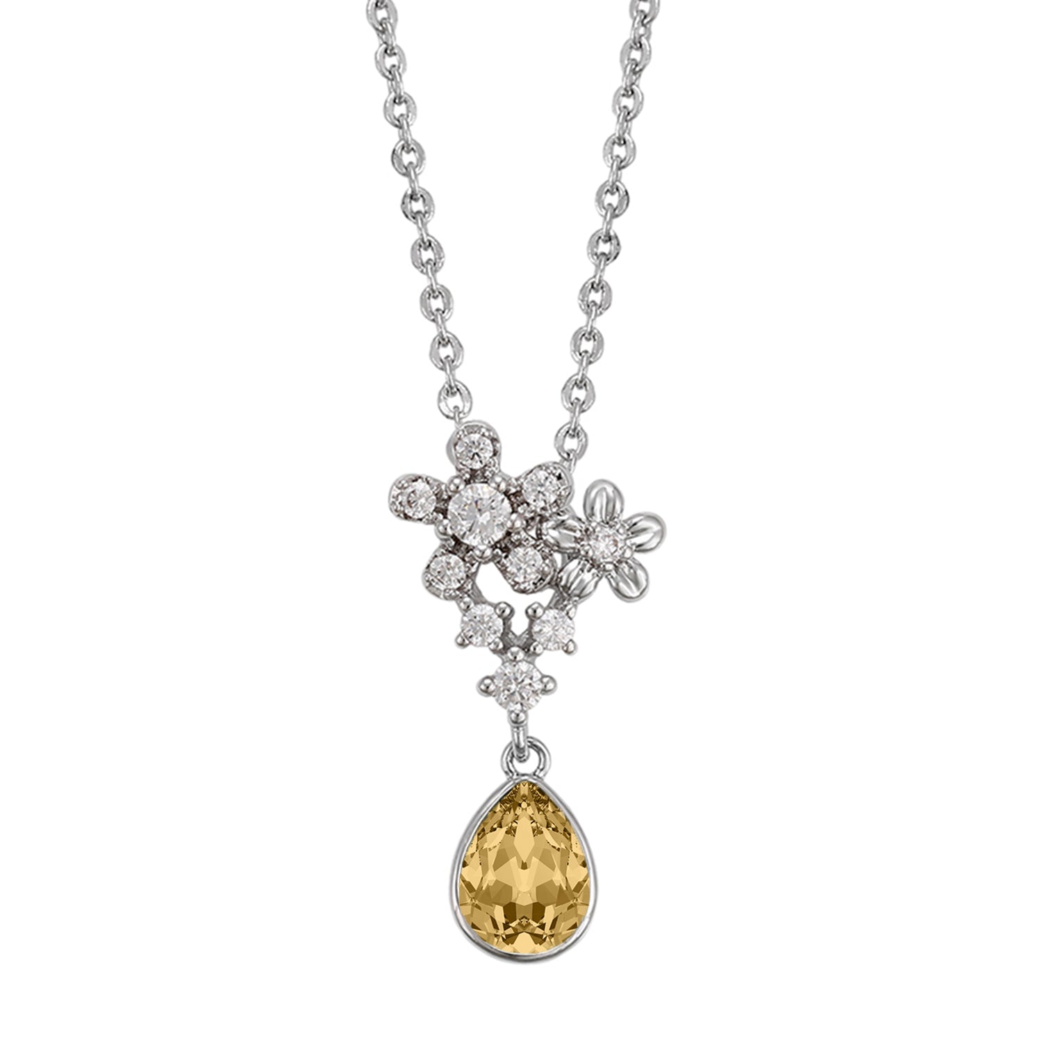 Valentine Floral Solitaire inspired Cubic Zirconia Pendant