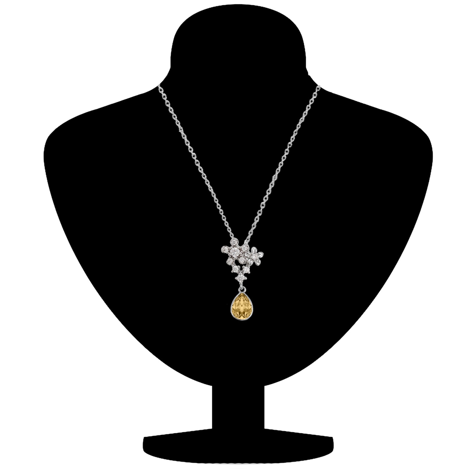 Valentine Floral Solitaire inspired Cubic Zirconia Pendant