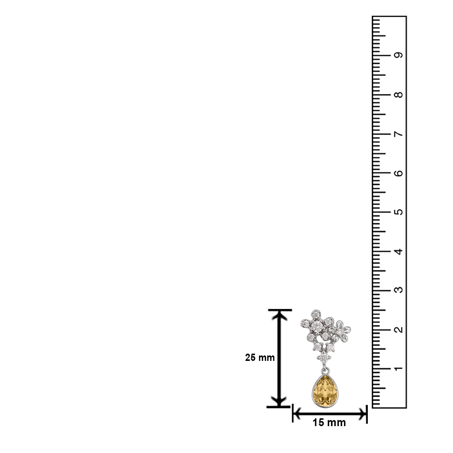 Valentine Floral Solitaire inspired Cubic Zirconia Pendant