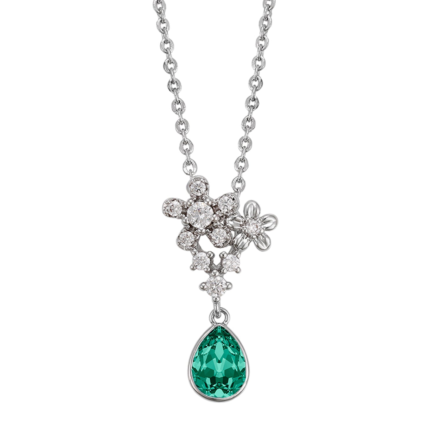 Valentine Floral Solitaire inspired Cubic Zirconia Pendant