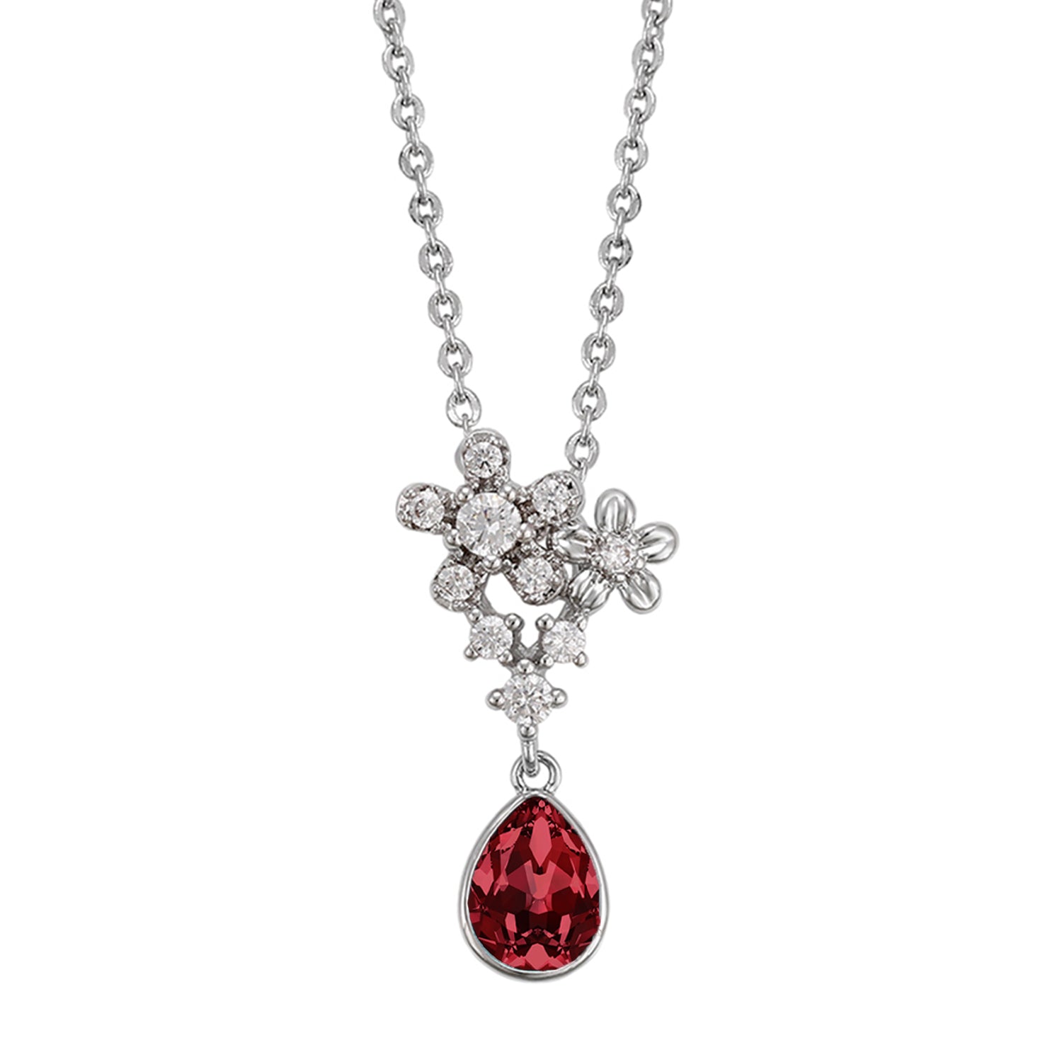 Valentine Floral Solitaire inspired Cubic Zirconia Pendant