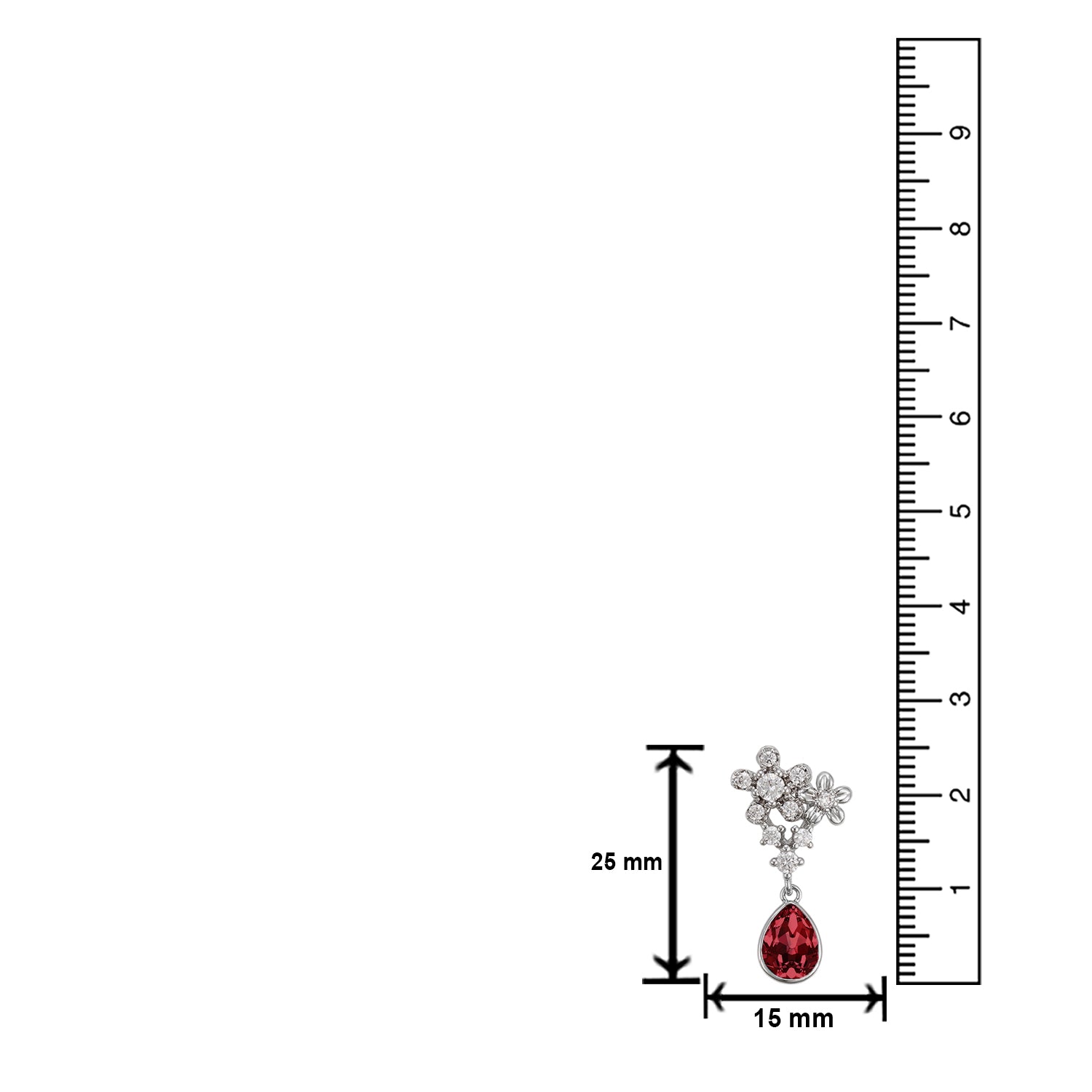 Valentine Floral Solitaire inspired Cubic Zirconia Pendant