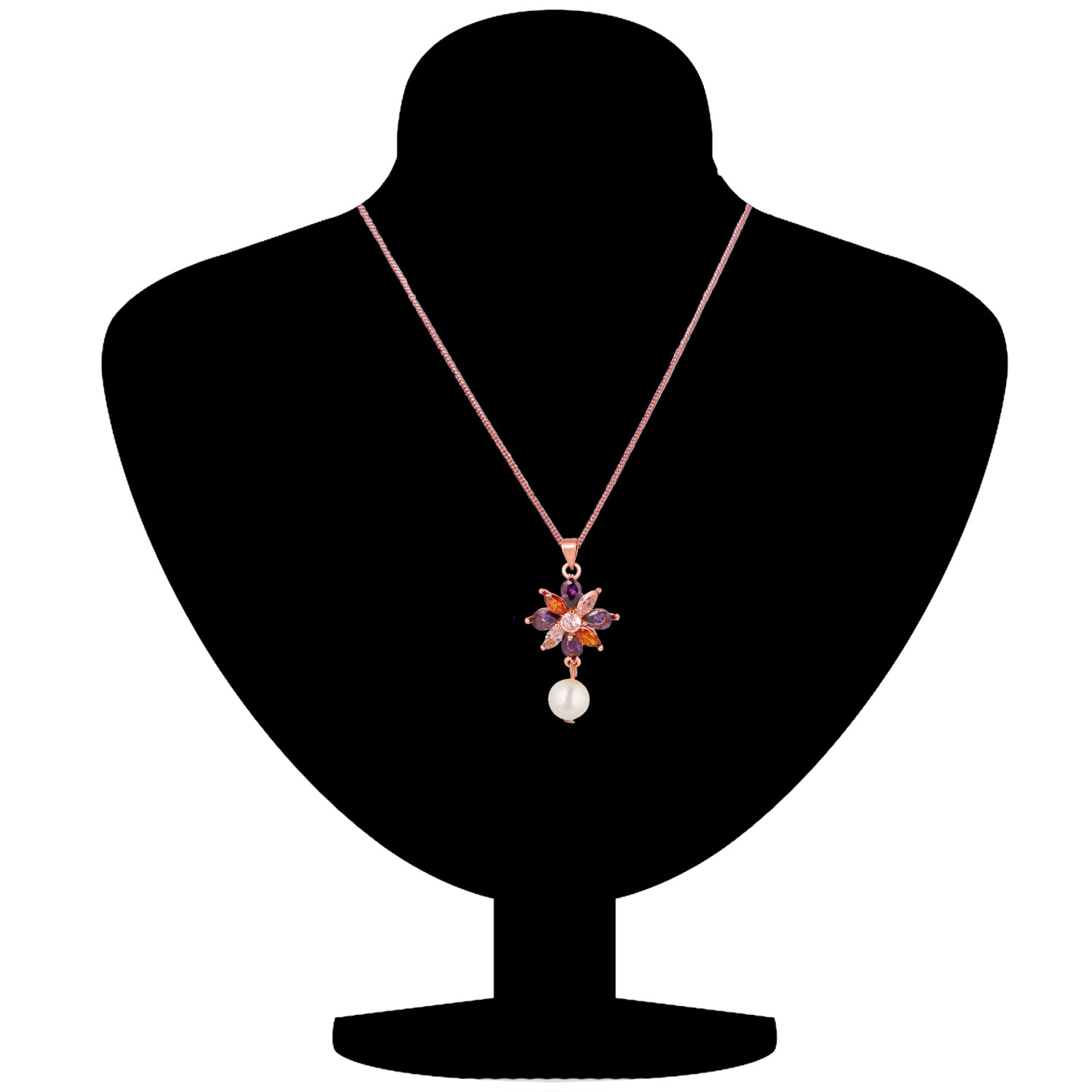 Floral Designer CZ Pendant