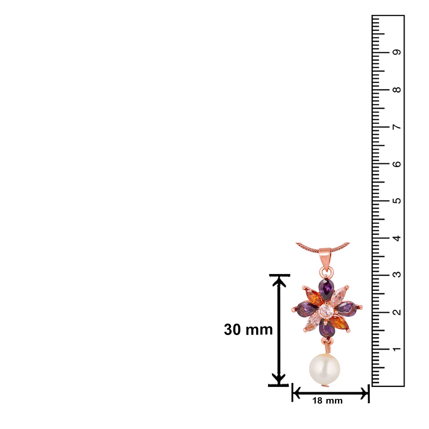 Floral Designer CZ Pendant