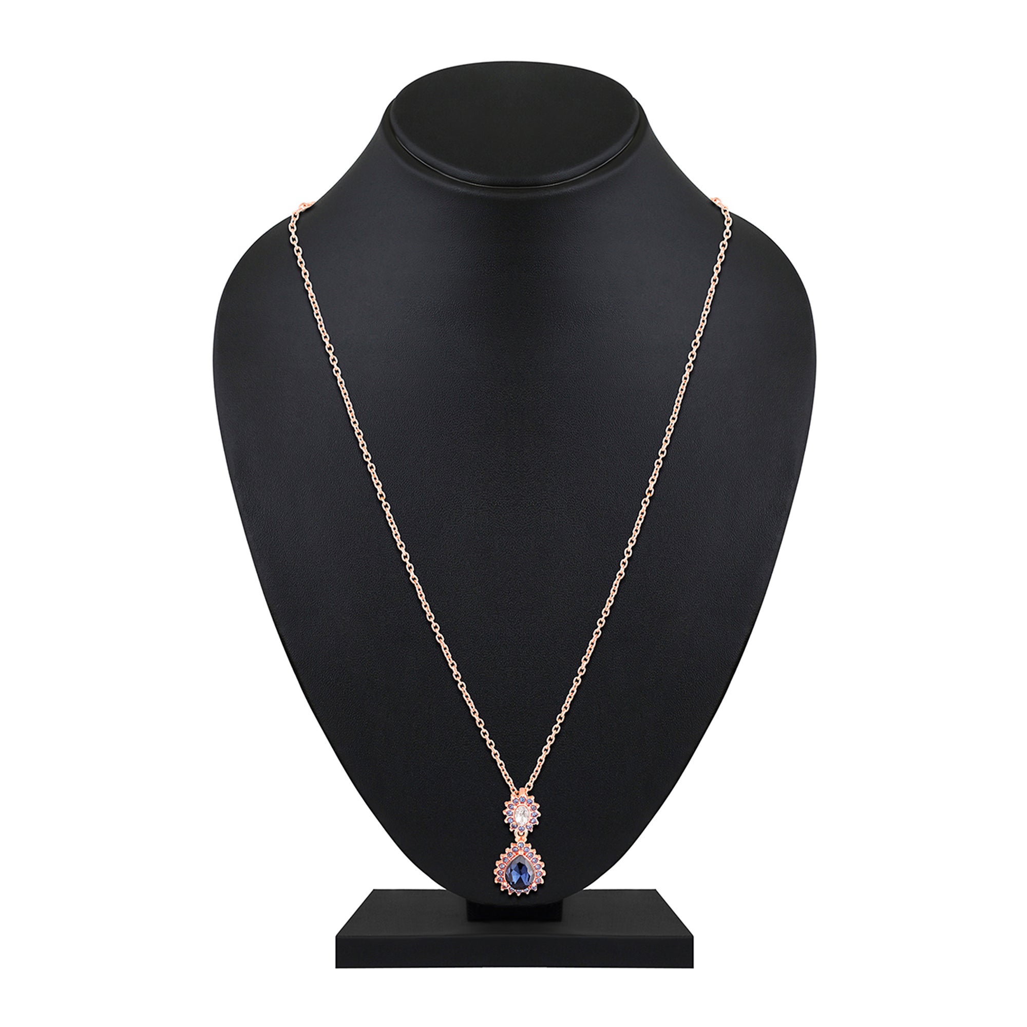 Elegant Teardrop Green & Red Crystals Pendant