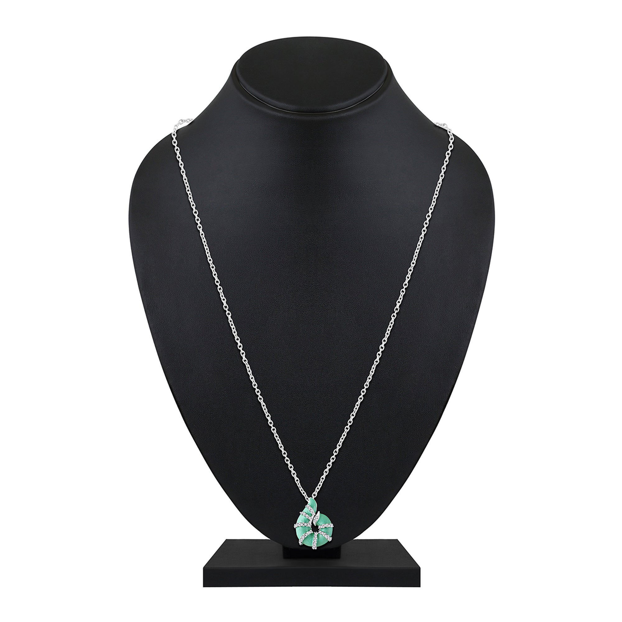 Red Meenakari Work Shell-Shaped Pendant with Crystal Accents