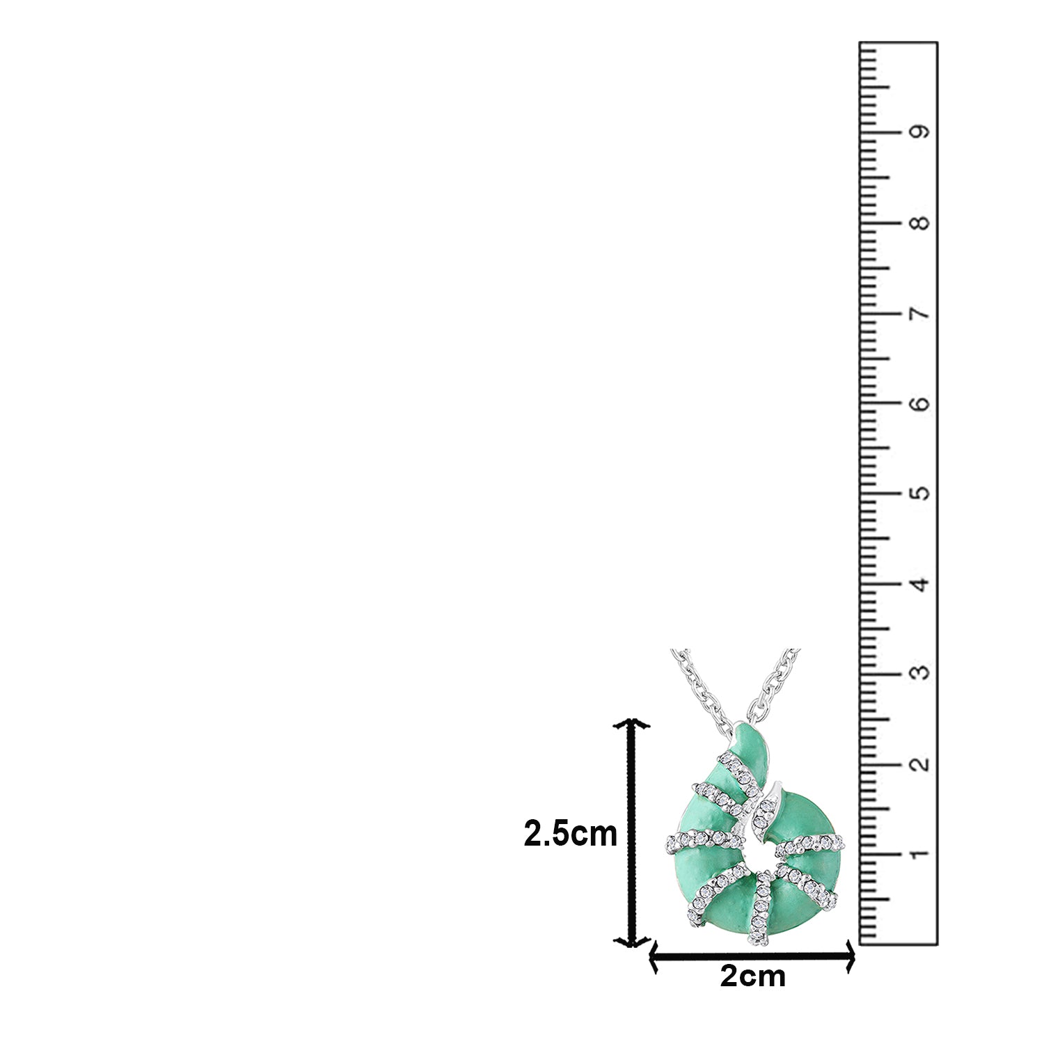 Red Meenakari Work Shell-Shaped Pendant with Crystal Accents