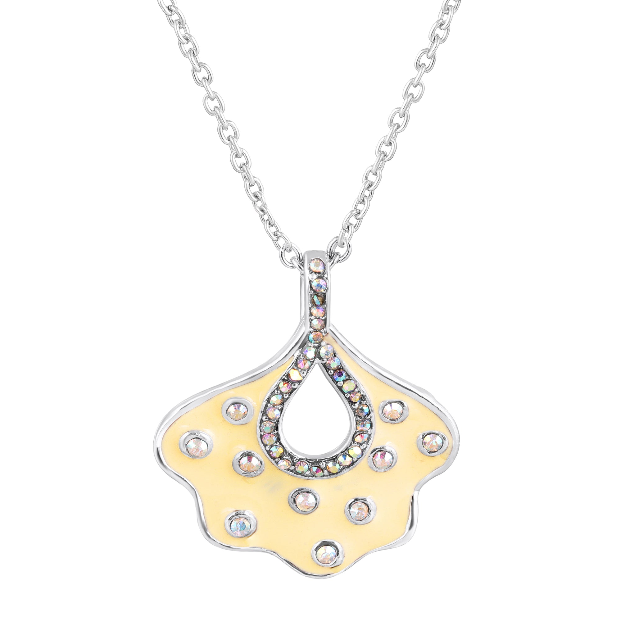 Green Meenakari Work Floral-Fan Shape Pendant