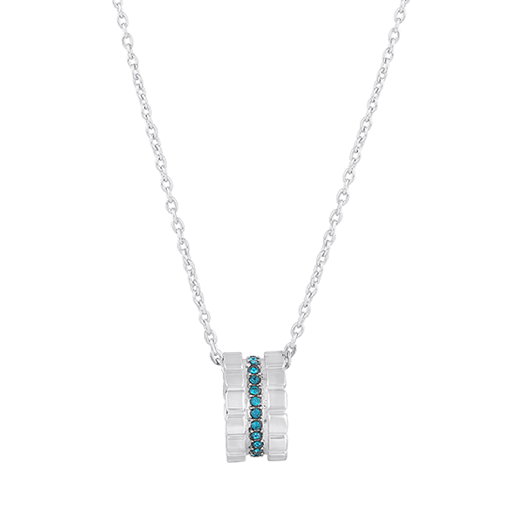 Modern Blue Crystal Band Pendant