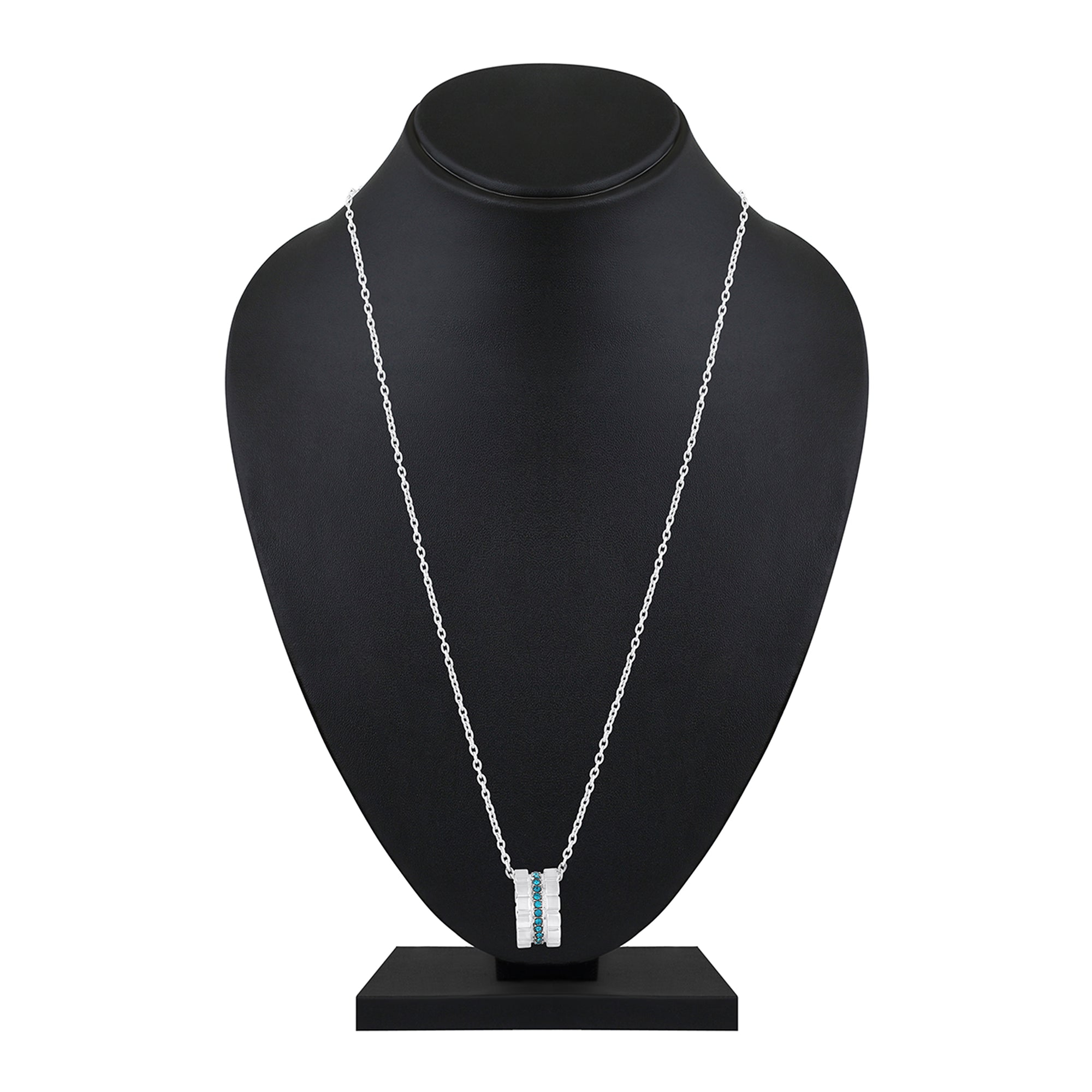 Modern Blue Crystal Band Pendant