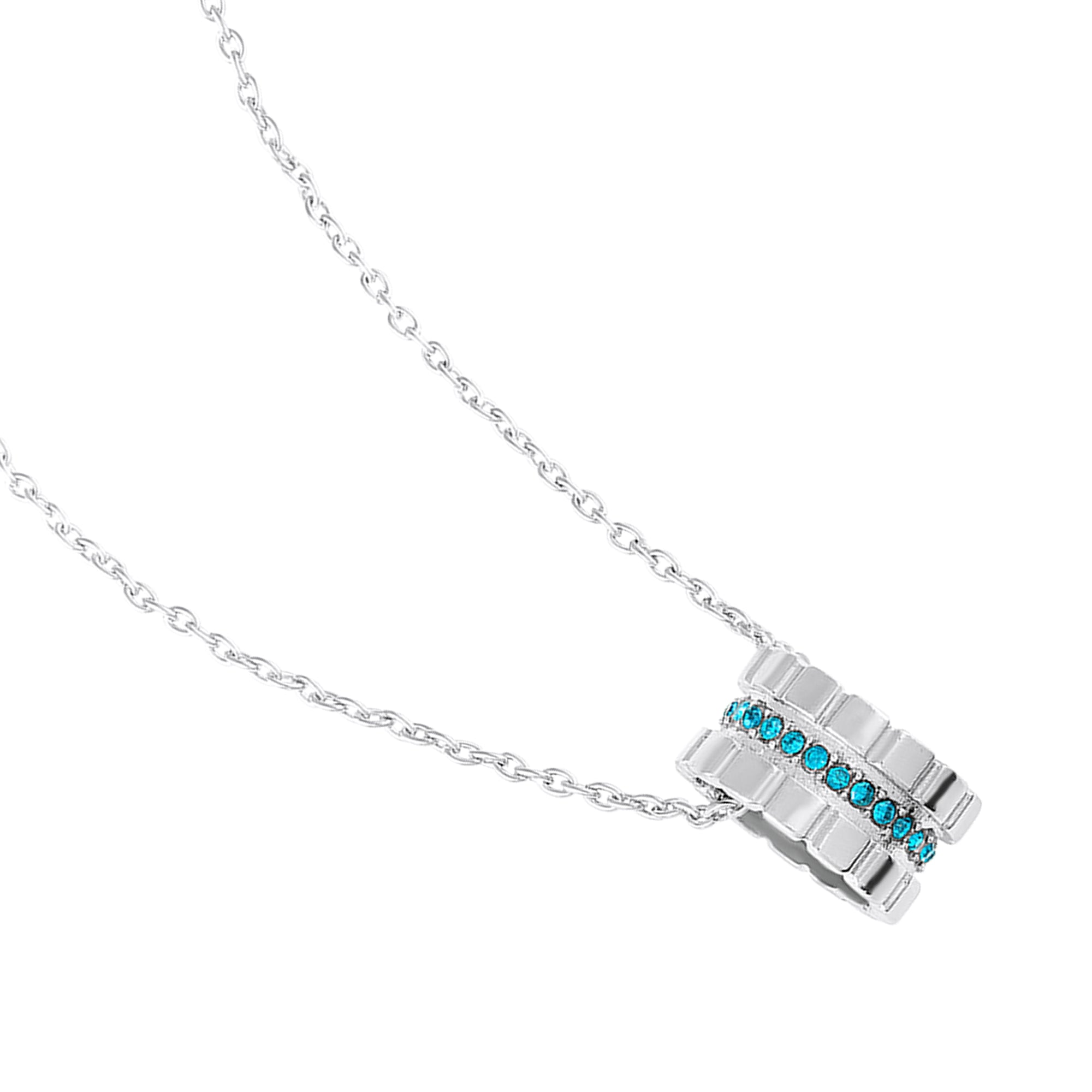 Modern Blue Crystal Band Pendant