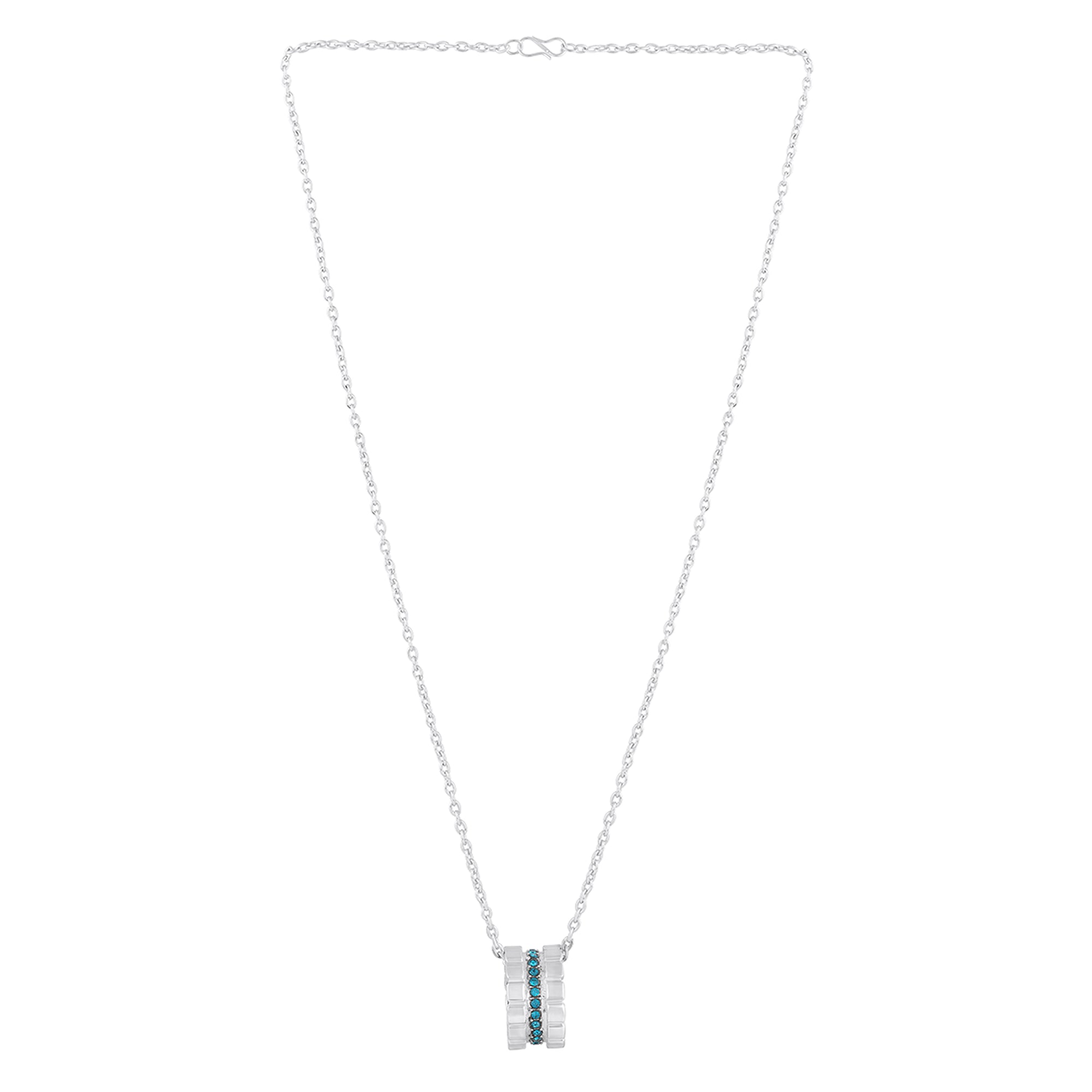 Modern Blue Crystal Band Pendant