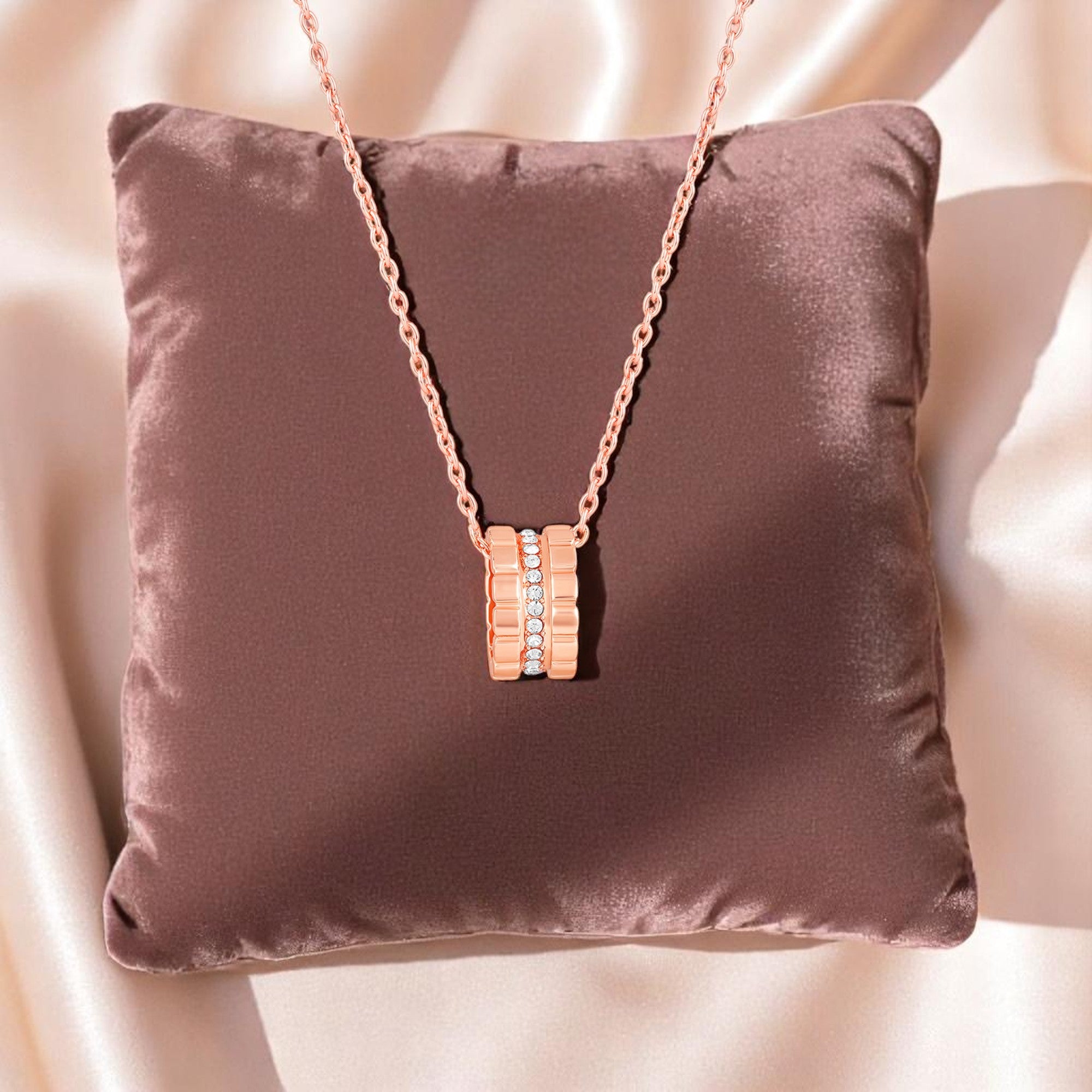 Modern Blue Crystal Band Pendant