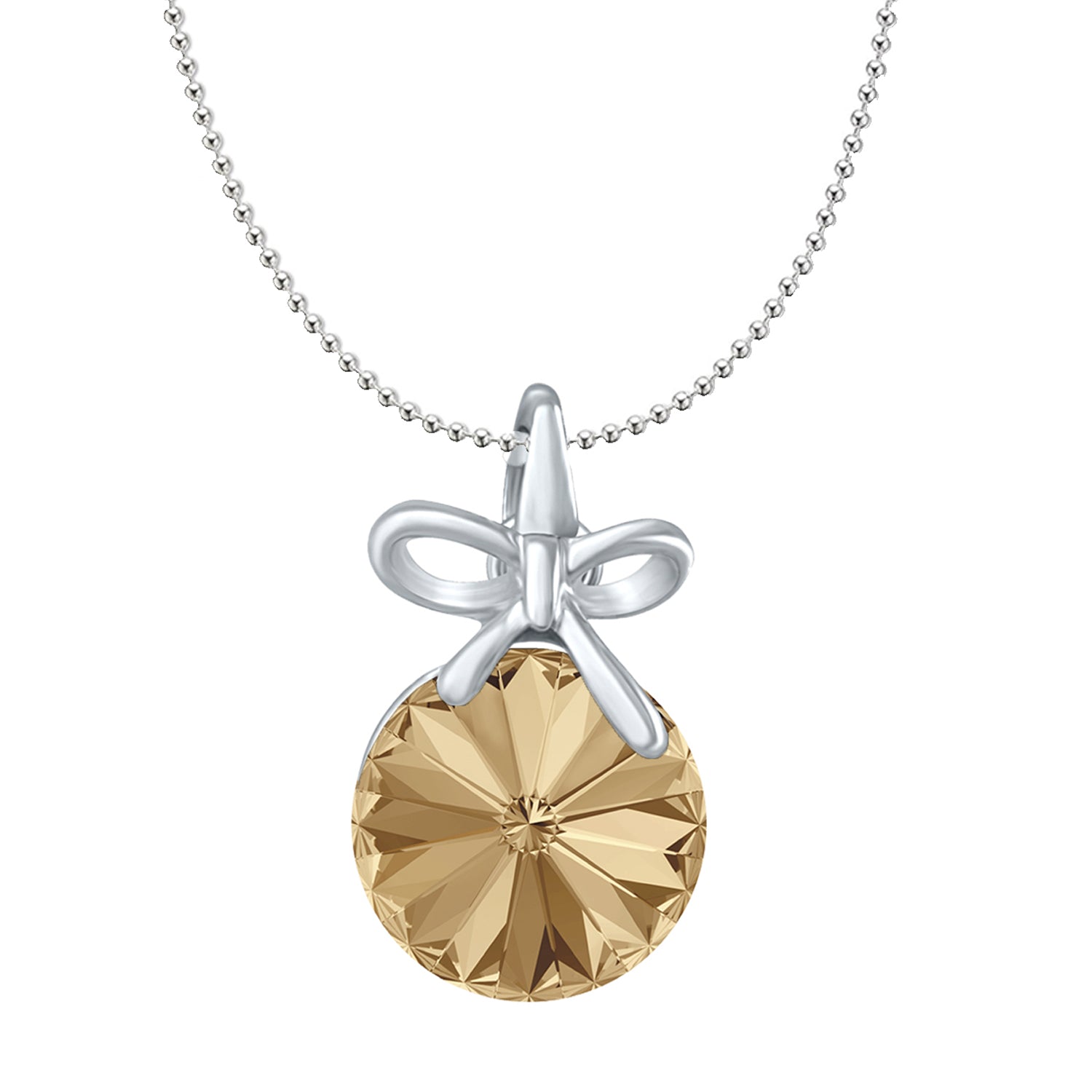 Bow Pendant with Cubic Zirconias