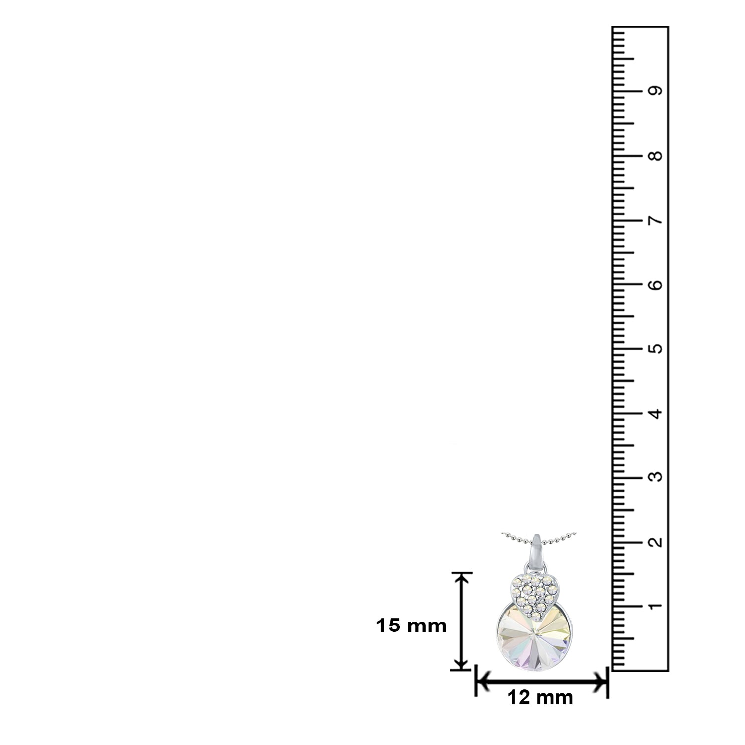 Heart Pendant Made with Cubic Zirconias