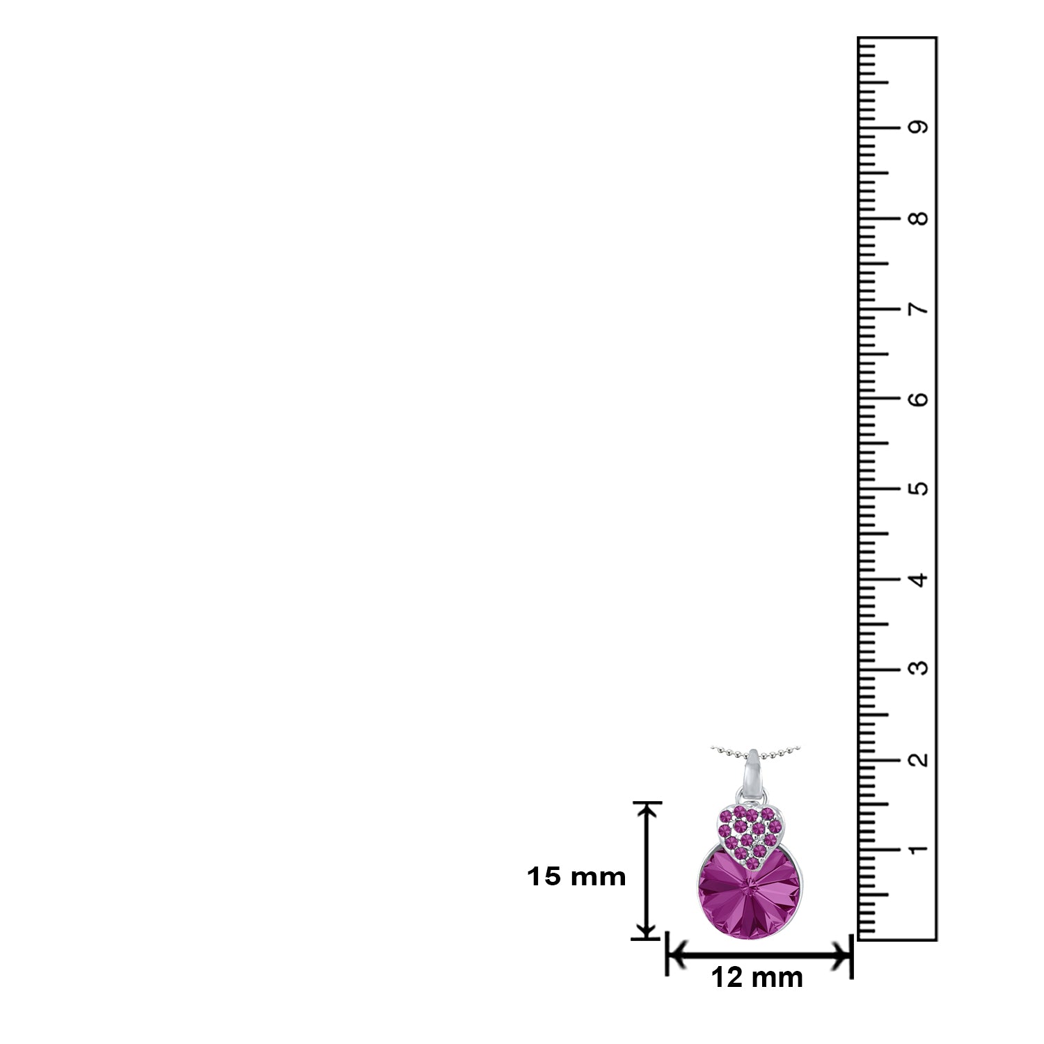 Heart Pendant Made with Cubic Zirconias