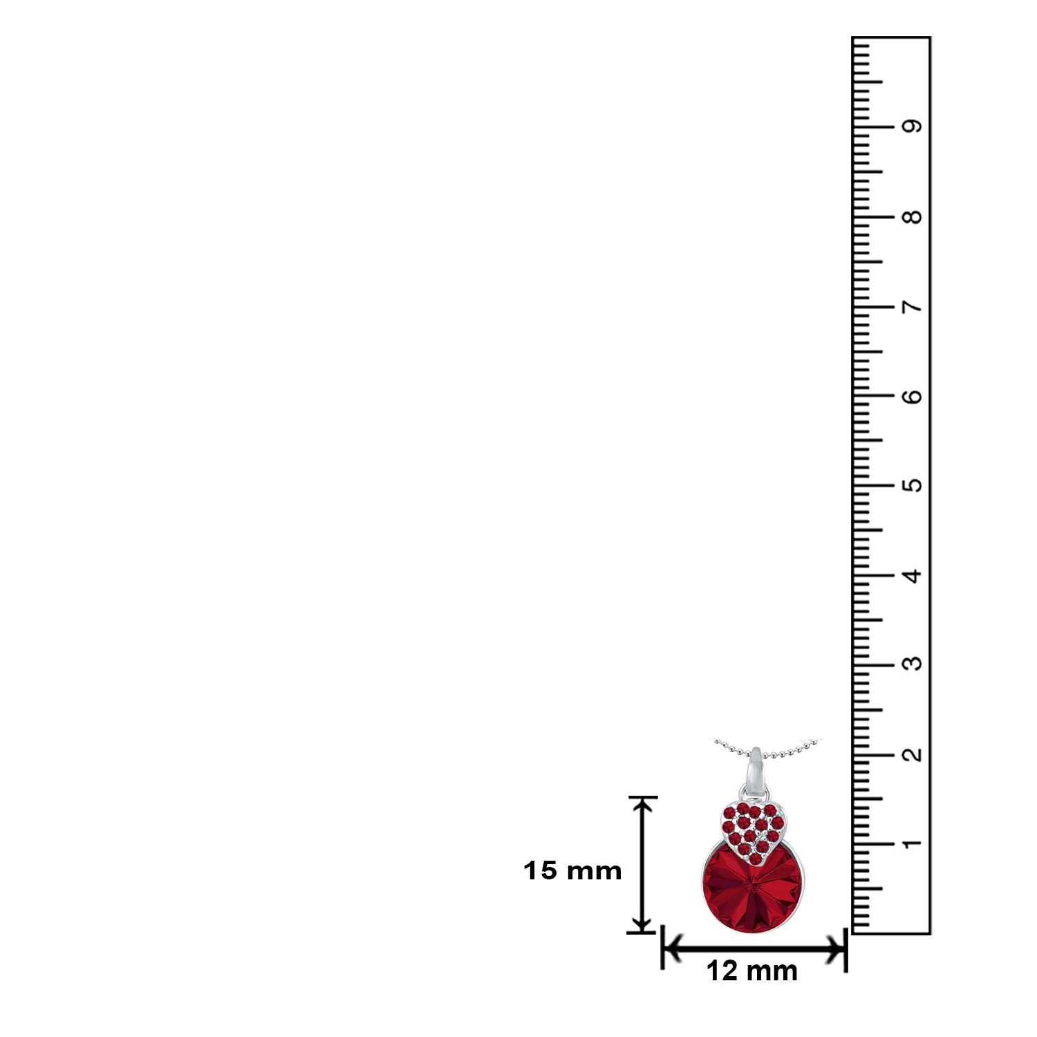 Heart Pendant Made with Cubic Zirconias
