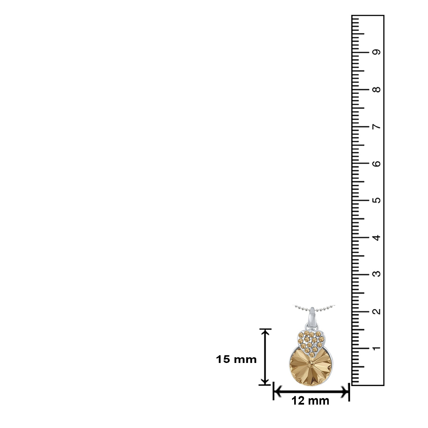 Heart Pendant Made with Cubic Zirconias