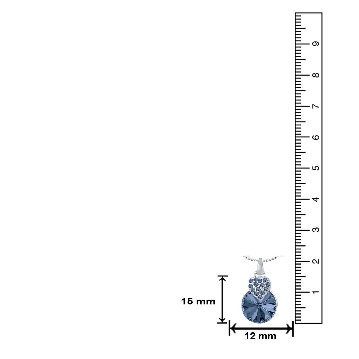 Heart Pendant Made with Cubic Zirconias