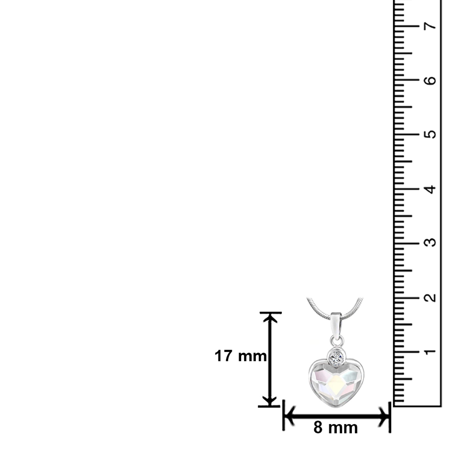 Valentine Gift Fushia Purple Heart Pendant with Cubic Zirconias