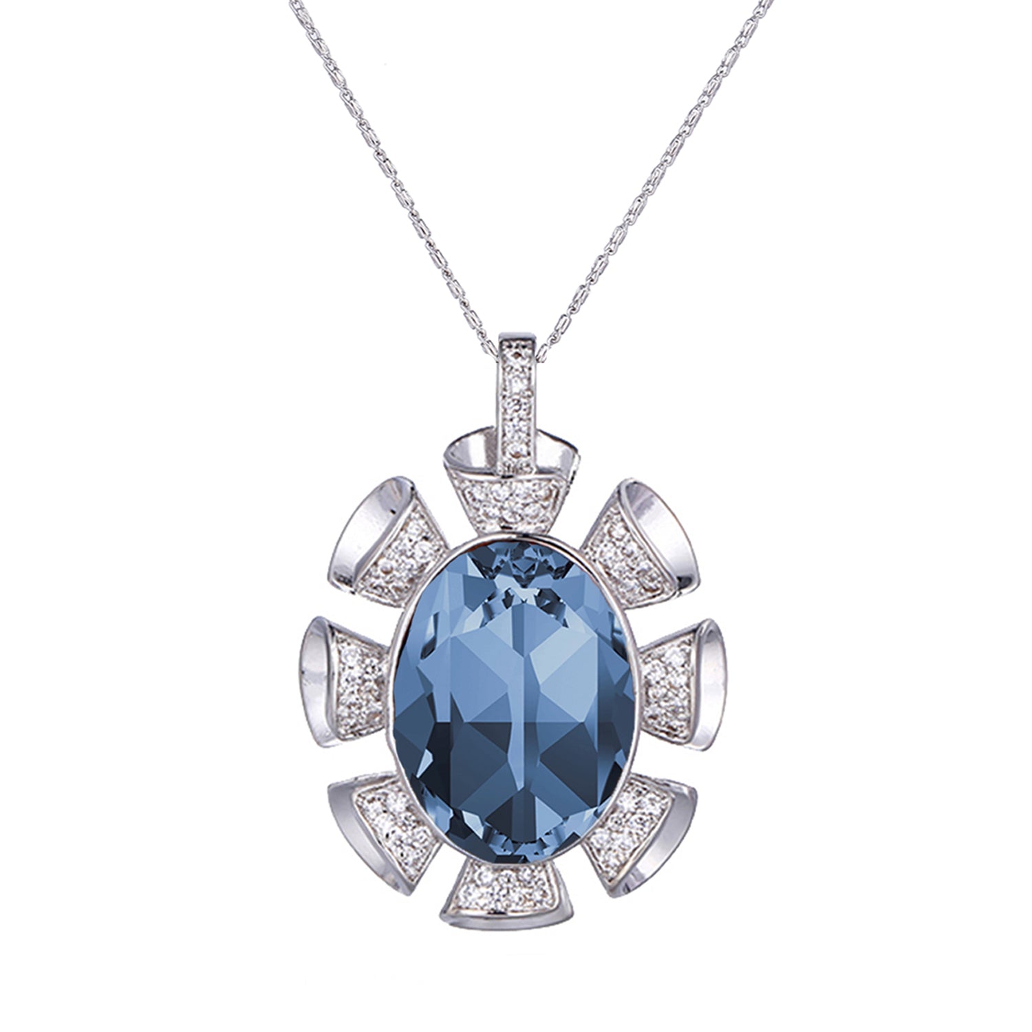 Valentine collection Montana Blue Solitaire Cubic Zirconia Pendant