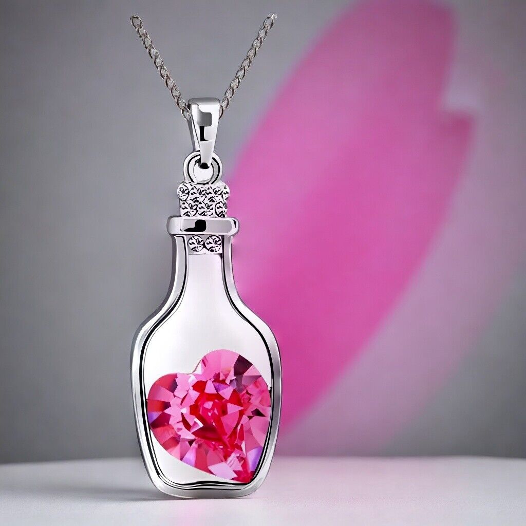 Valentine Gift Bottle Heart Pendant
