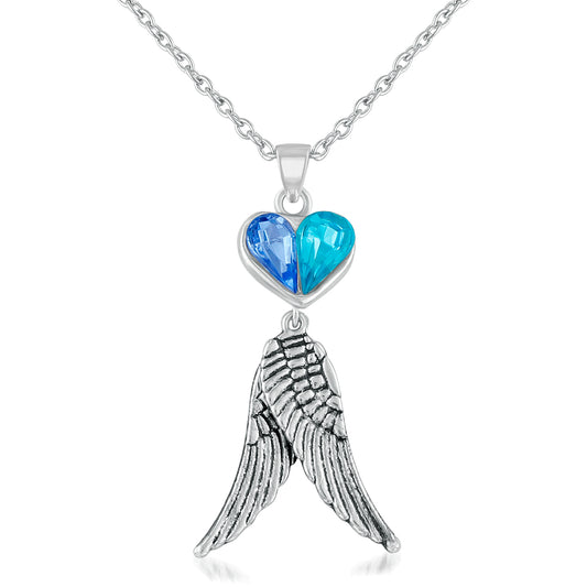 Glamorous Heart and Wings Pendant