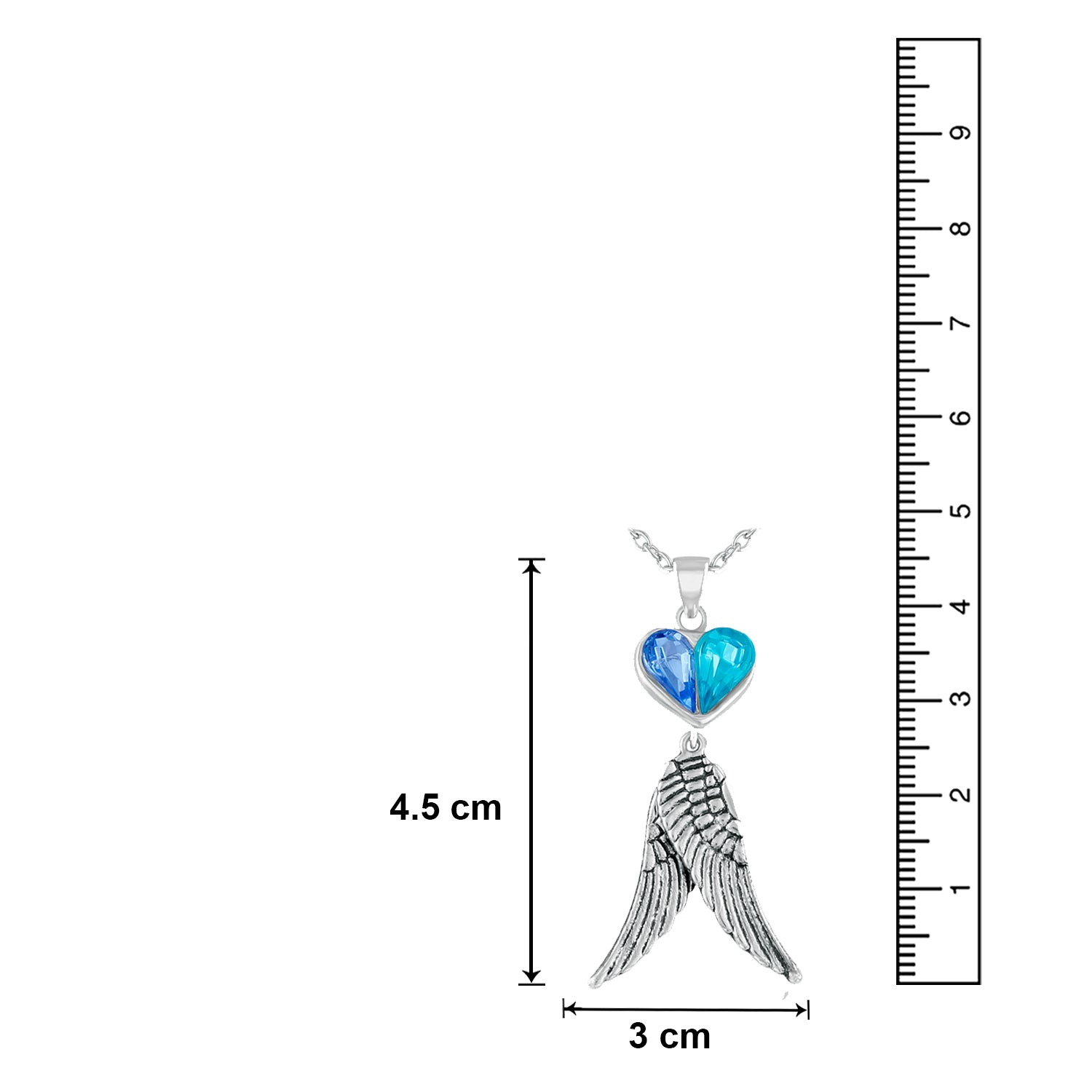 Glamorous Heart and Wings Pendant