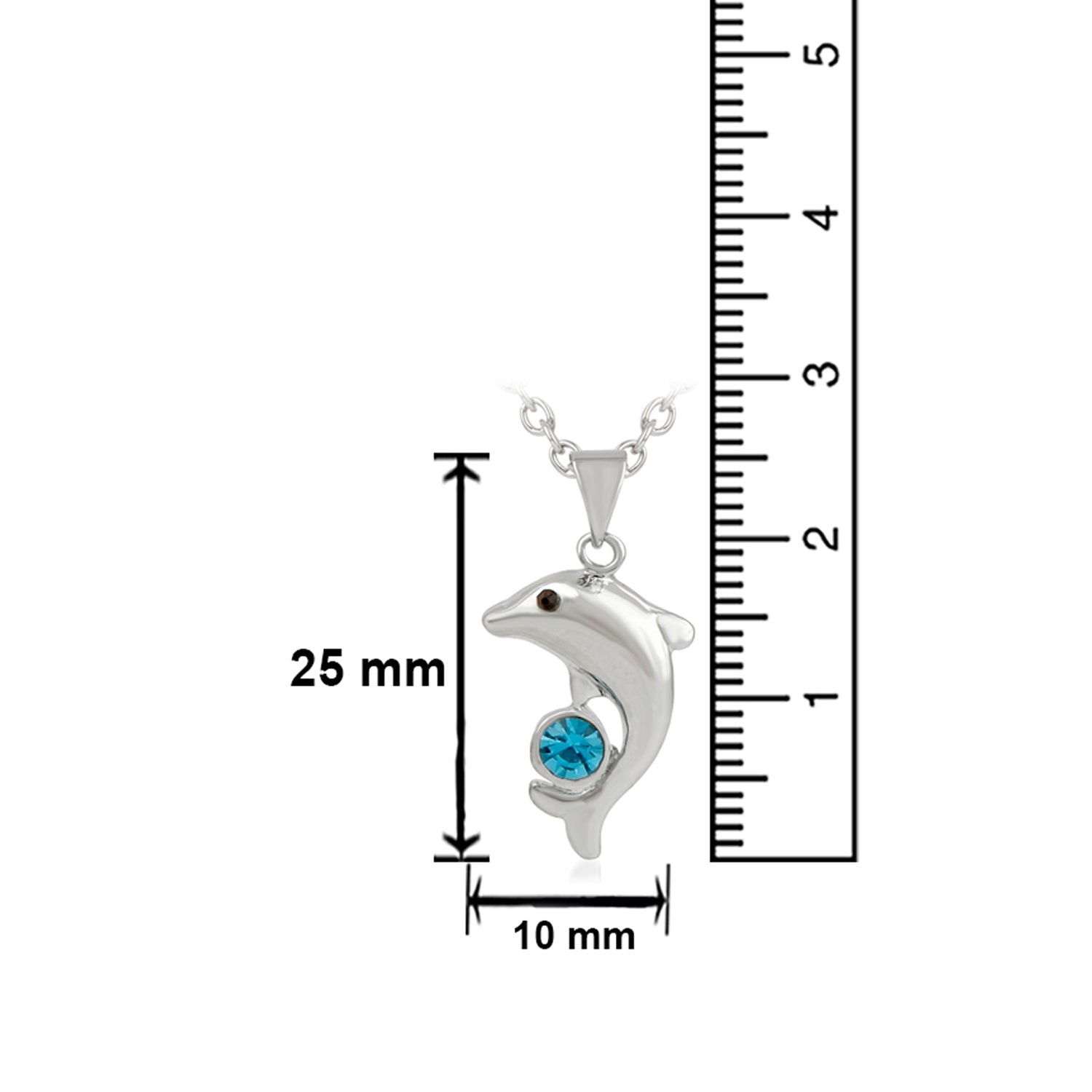 Diving Dolphin Blue Crystal Pendant