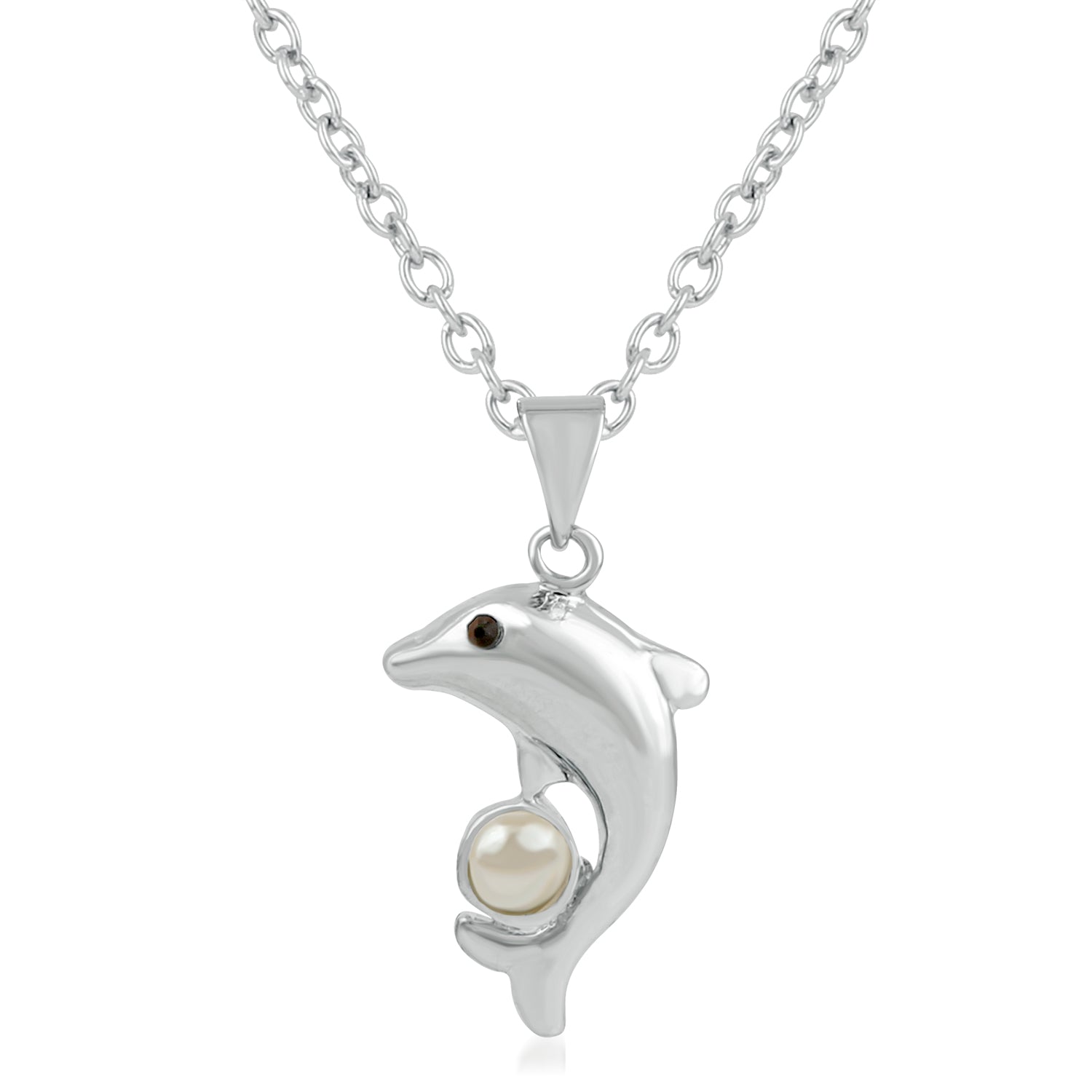 Diving Dolphin Blue Crystal Pendant