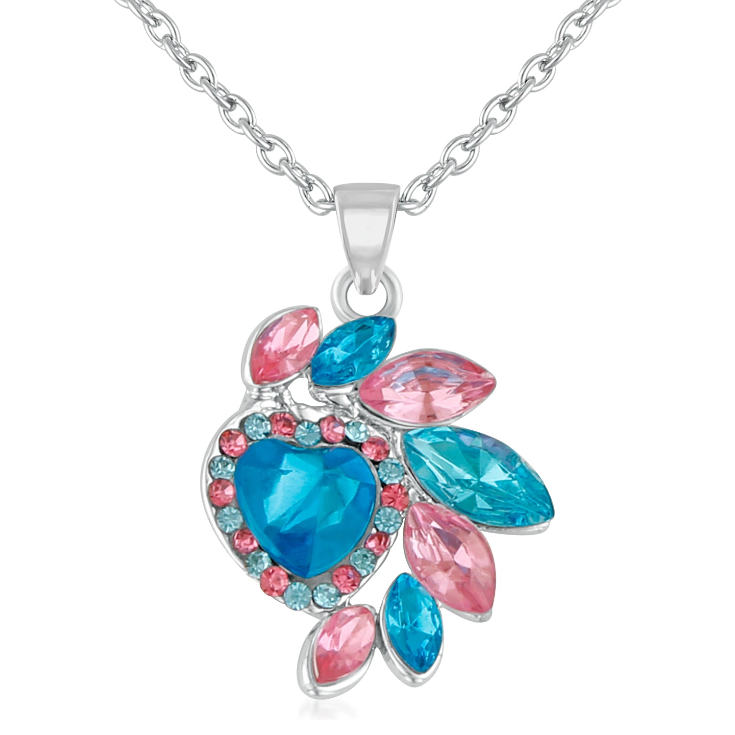 Solitaire Crystals Heart Pendant