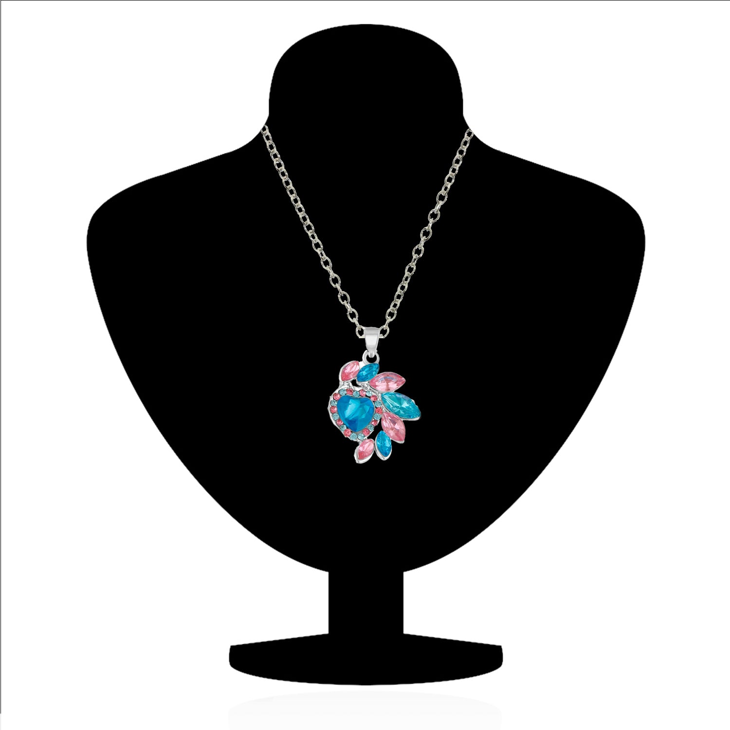 Solitaire Crystals Heart Pendant