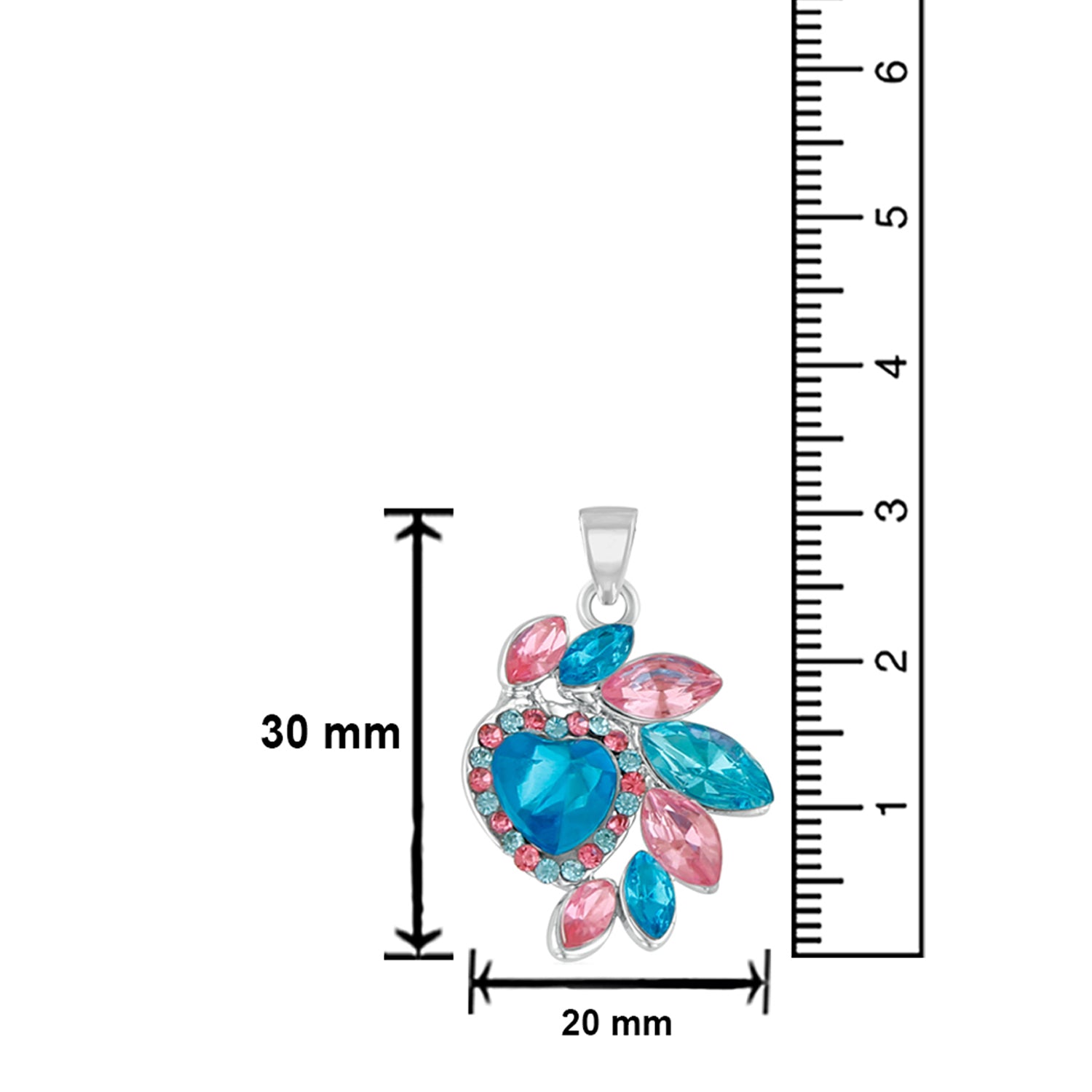 Solitaire Crystals Heart Pendant