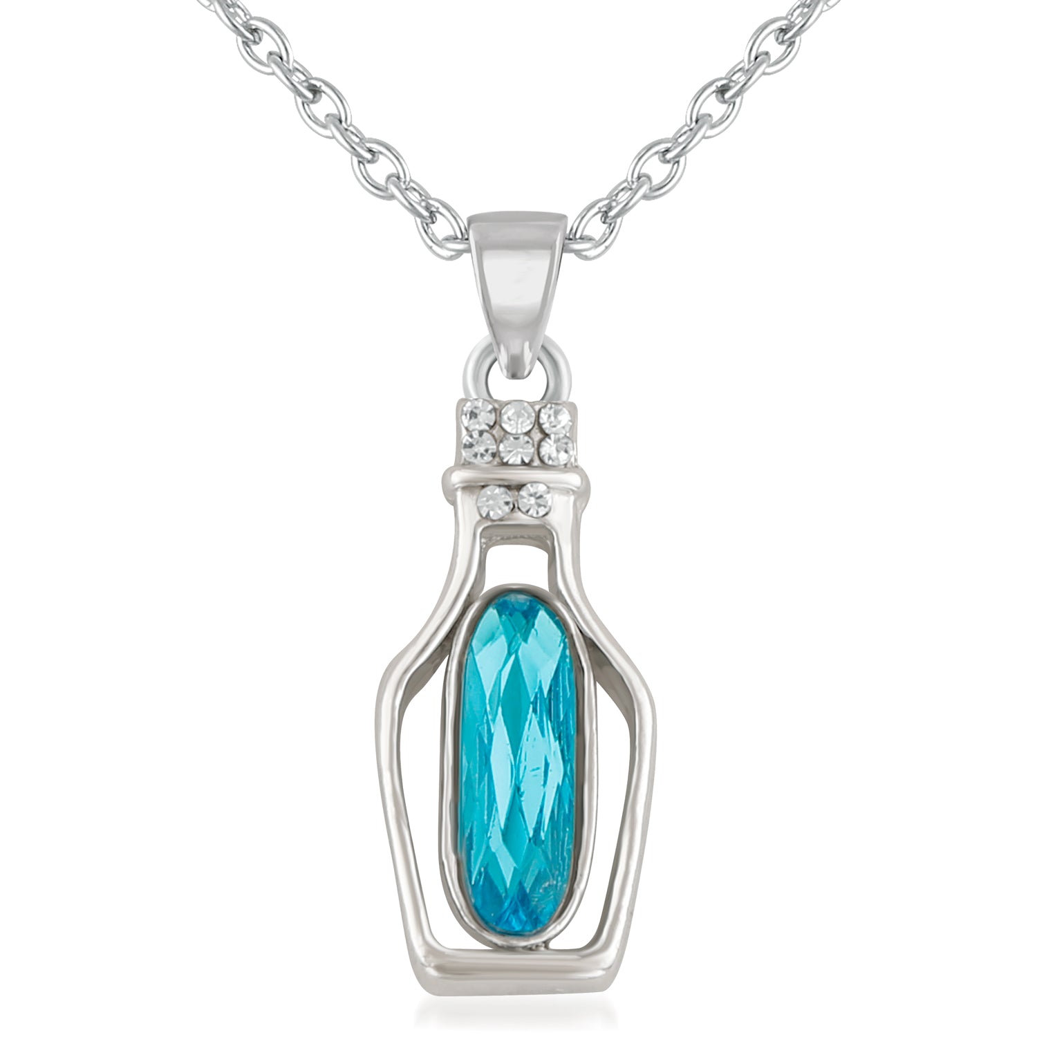 Solitaire Crystal Bottle Pendant
