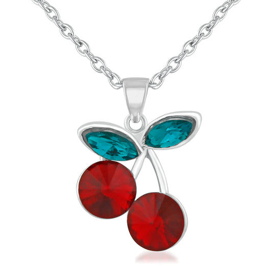 Red Cherry Blossom Crystal Pendant